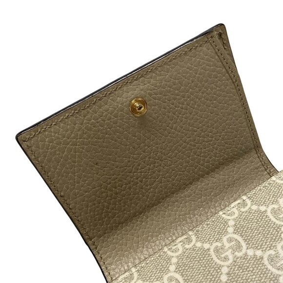GUCCI Double G bi-color medium wallet/GG Marmont 598587 Beige Gray Cream - Picture 7 of 12